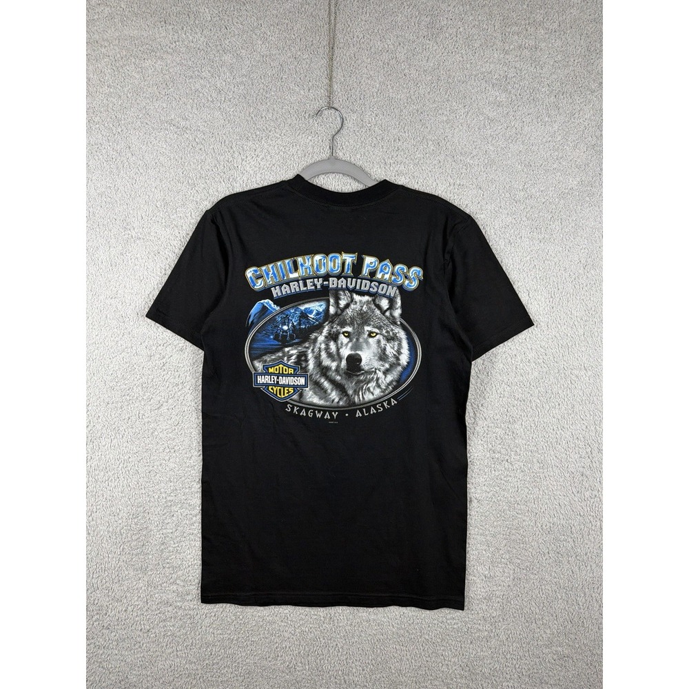 Harley Davidson Chilkoot‎ Pass Skagway Alaska Wolf 2007 T Shirt Size S